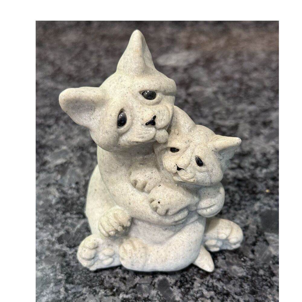 Quarry Critters Celine & Cleo Cat Figurine Stone Collectible
